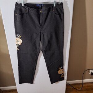 Denim 24/7 Womens Skinny Ankle Jeans Size 18W Color Black